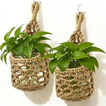 Macrame Wall Plant Hanger, Hanging Planter Basket Holder, Wall Planters for Indoor Plants, for Up to 4 Inch Pot Brown, 4-Inch