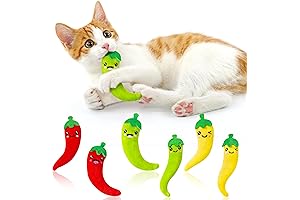 MallMall6: Set of Six Enchanting Chili Catnip Toys for Felines