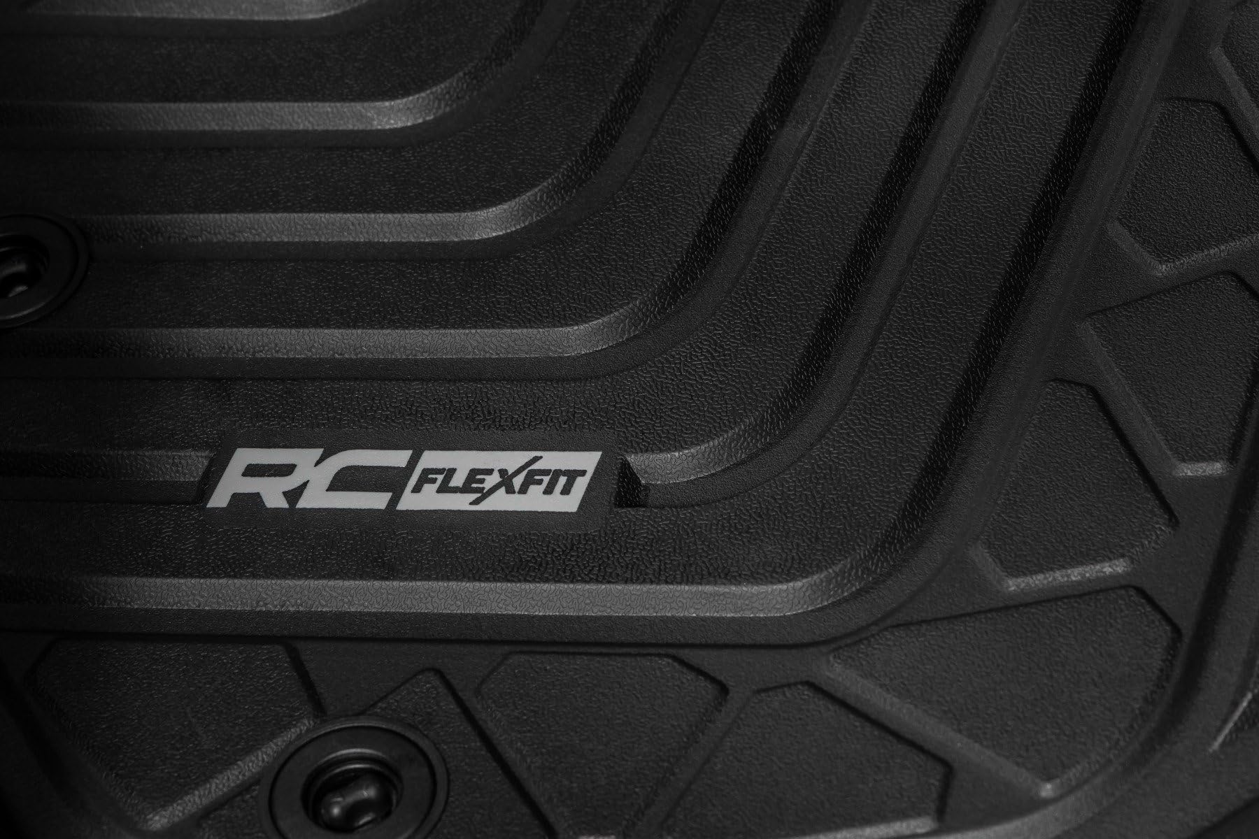 Rough Country Flex-Fit Floor Mats for Toyota Tacoma 2016-2023 Double Cab - Front Rear Set Custom All-Weather Non-Slip — view 6