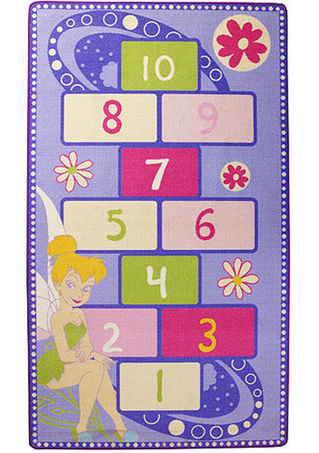Disney Tinkerbell Rug - Fairies Hopscotch Floor Accent Mat