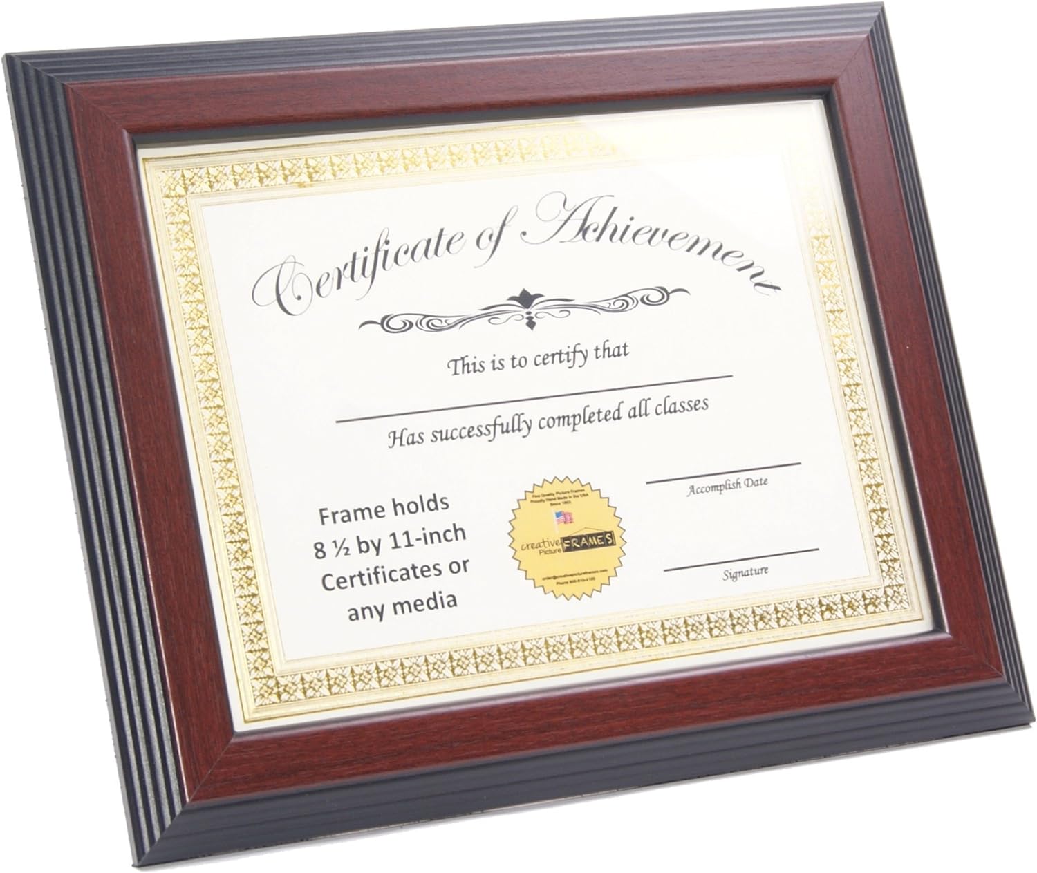 Creative Picture Frames Ztqp-8.5X11Mh Mahogany Document Frame Displays 8.5 By 11-Inch Certificate, Graduation, University, Diploma Frames With Stand & Wall Hanger (Pack Of 4)