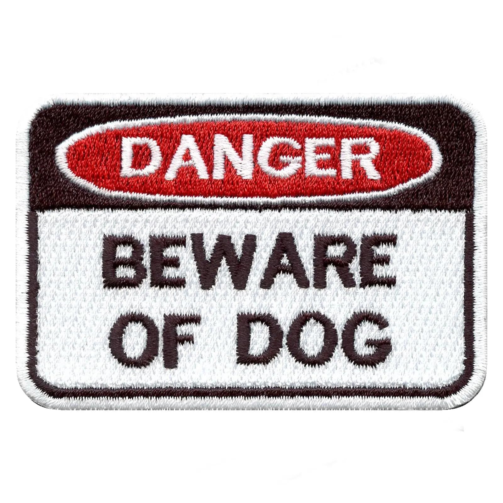 Beware of Dog Patch Warning Sign Embroidered Iron On