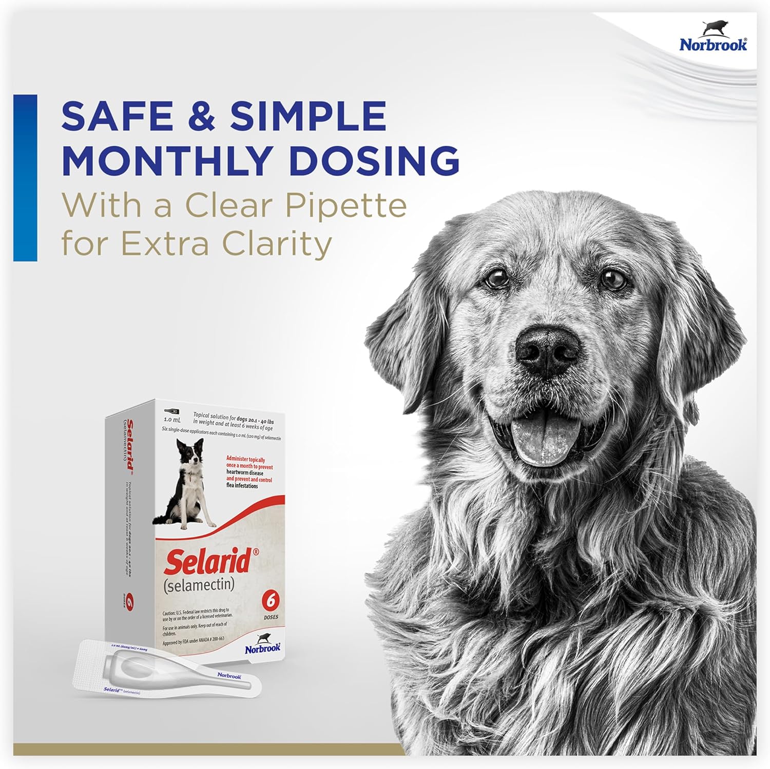 (selamectin) | Dogs 40.1-85 lbs | 6- Month Supply | Flea, Tick, Heartworm, and Ear Mite Protection