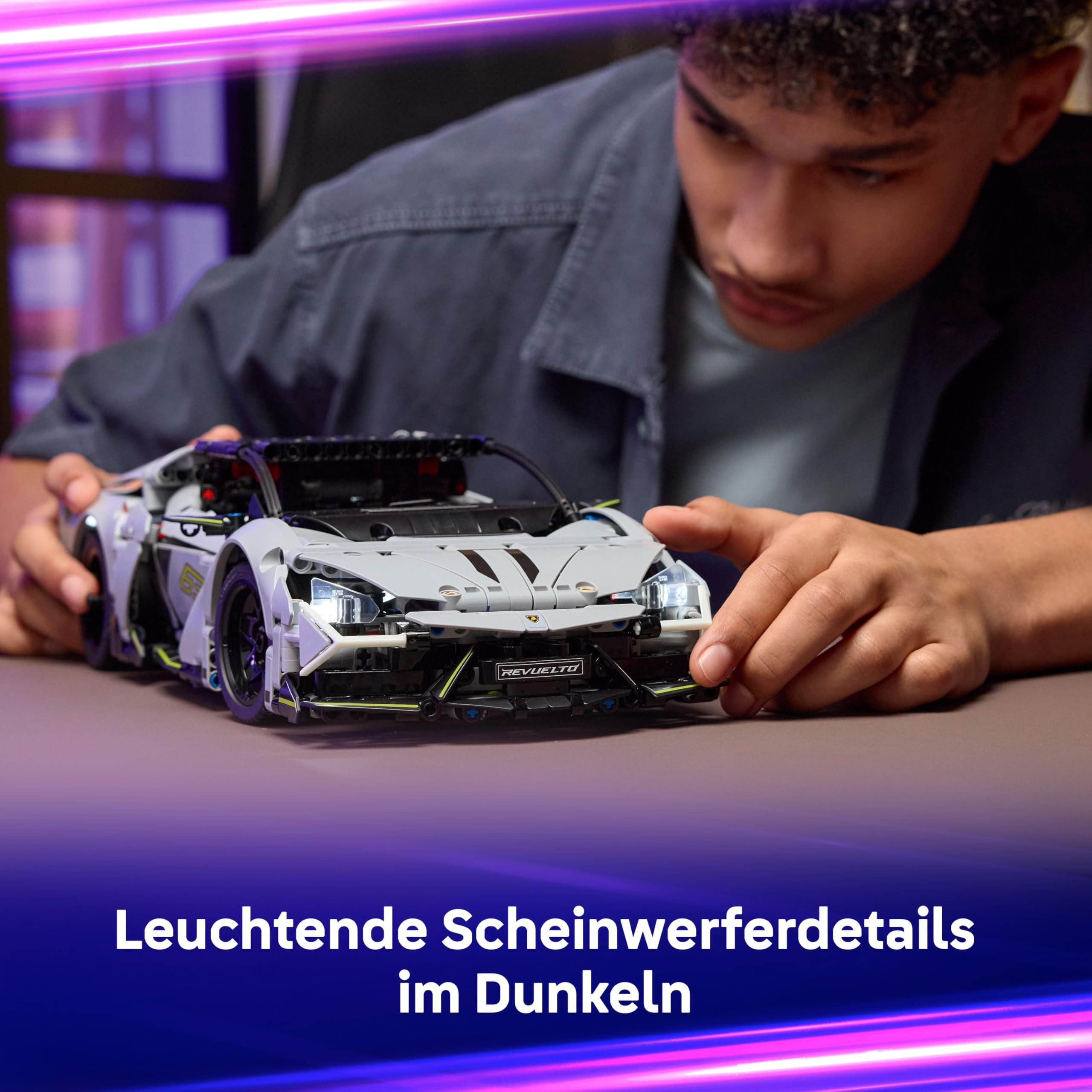 LEGO Technic Lamborghini Revuelto Supersportwagen Spielzeug – ferngesteuertes Automodell mit Lichtfunktionen, Lenkung und wiederaufladbarem Akku-Hub – Geschenk für Jungen ab 10 Jahren – 42214