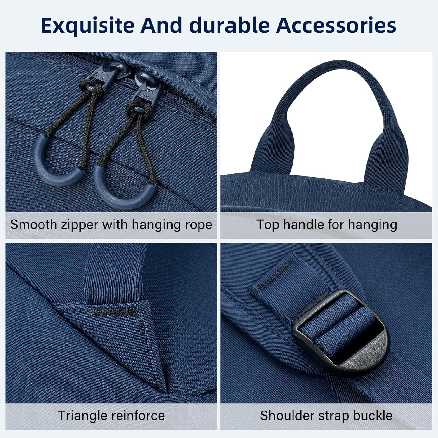 HanTrip Carry On Travel Backpack For Men Women, 13 Inch Small Mini Work Bag Personal Item Backpacks, Camping Back Pack Lightweight Hiking Daypack For Office Nurse Commuter (Navy Blue)