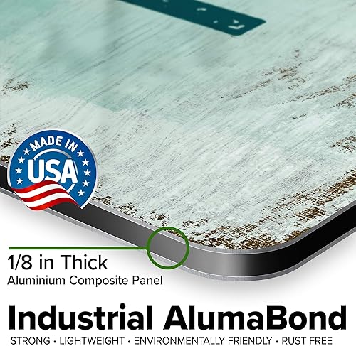 Miniatura 527 de My Sign Center - Letrero personalizado, 11 colores de fuente, 13 estilos de fuente, 4 opciones de agujero, 22 tamaños, 8 x 32 pulgadas, sin óxido,