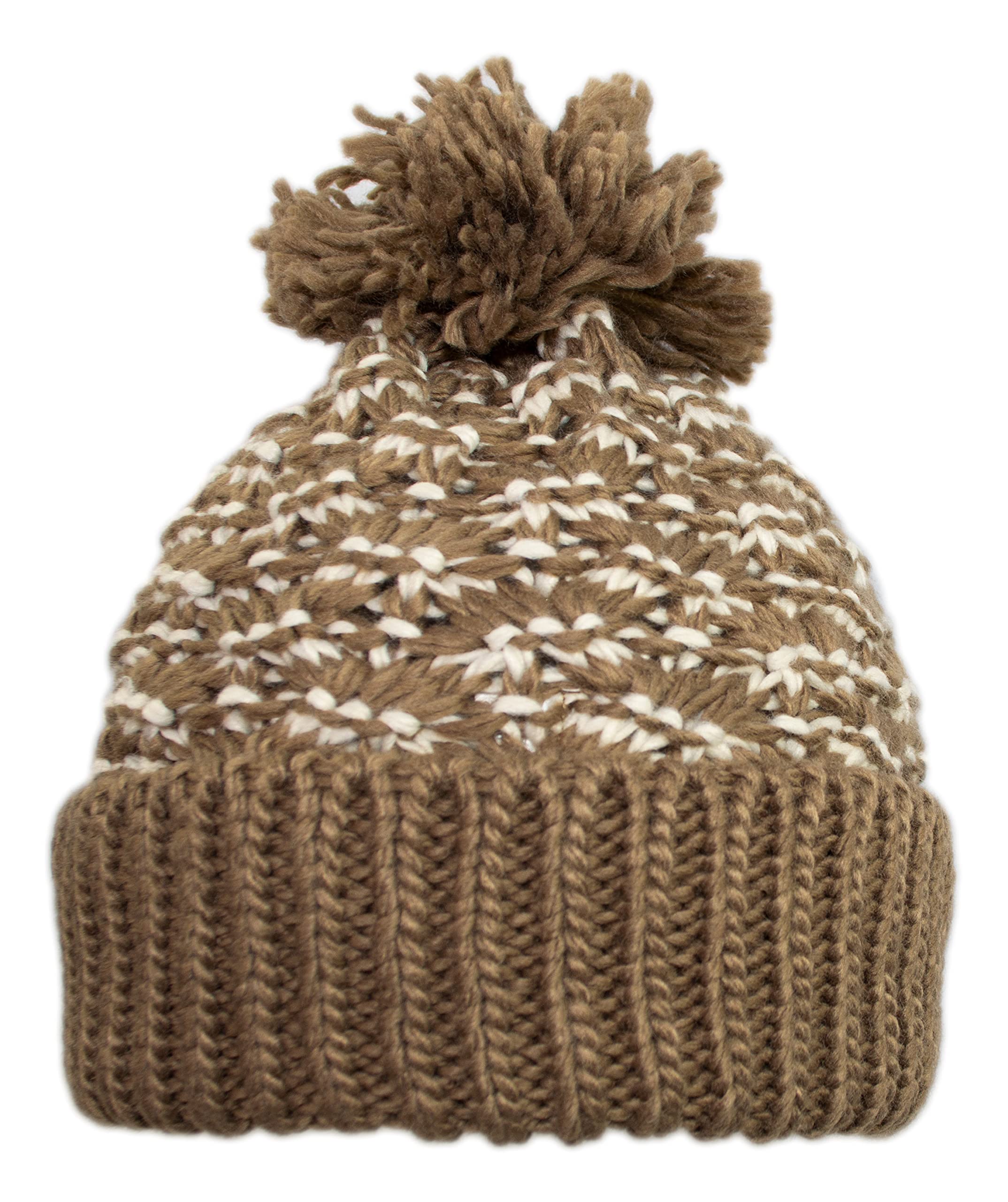 Rising Phoenix Industries Warm Chunky Cable Knit Winter Skullie Beanie Cap w Cuff, Cute Beanie Hat w Pom for Men or Women