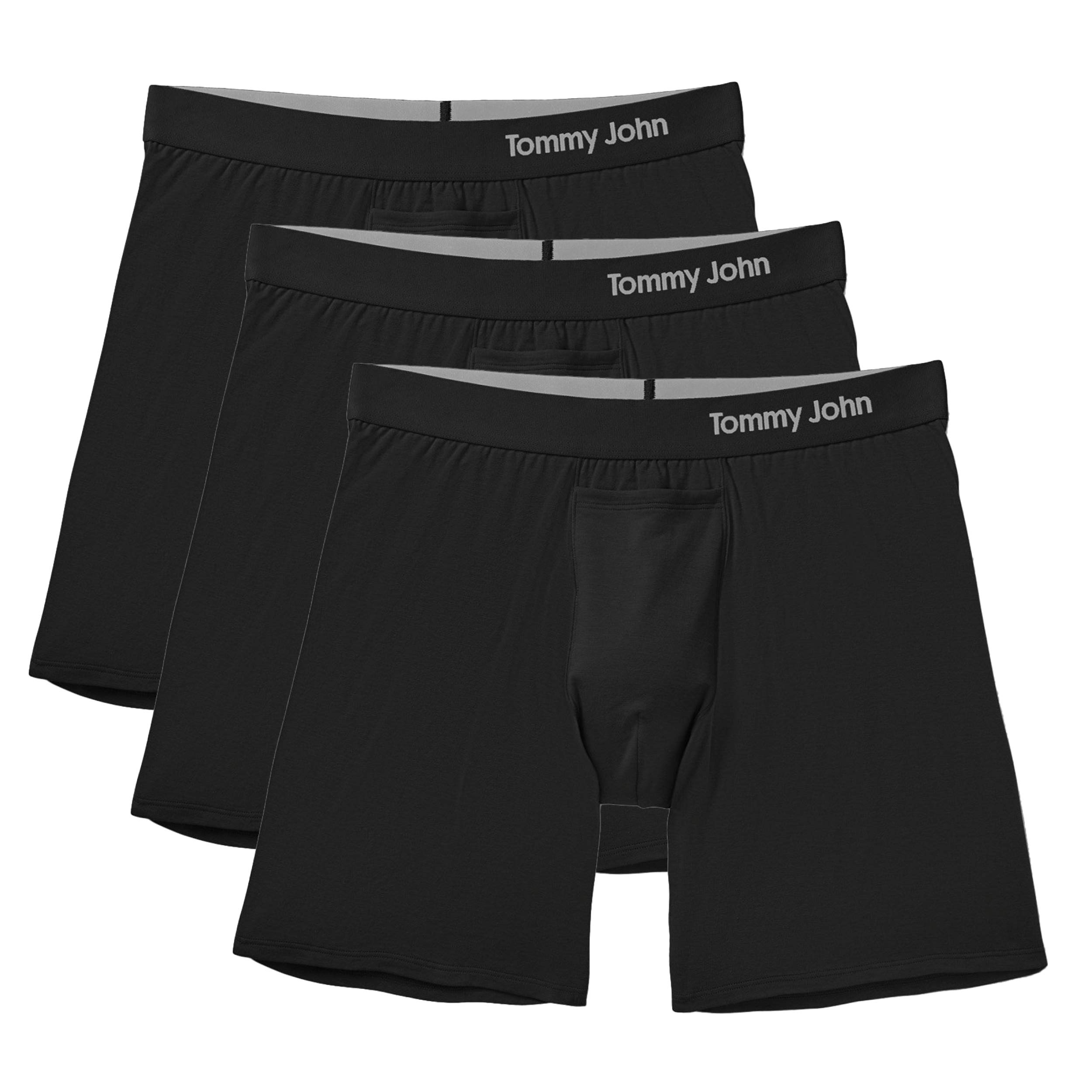 Tommy John Mens Supima Cool Cotton 6 Relaxed Fit Boxers No Ride-Up Comfortable Breathable Underwear for Men