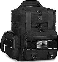 TENKIST Expandable Tactical Lunch Box 16L - Insulated Leakproof Cooler Bag for Men, Heavy Duty for Work Outdoor Picnic Black
