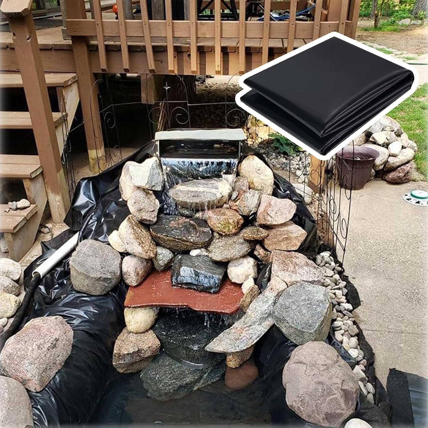 Black Garden Pond Liner HDPE Plastic Pond Liner Fish Pond Liners For Outdoor Ponds