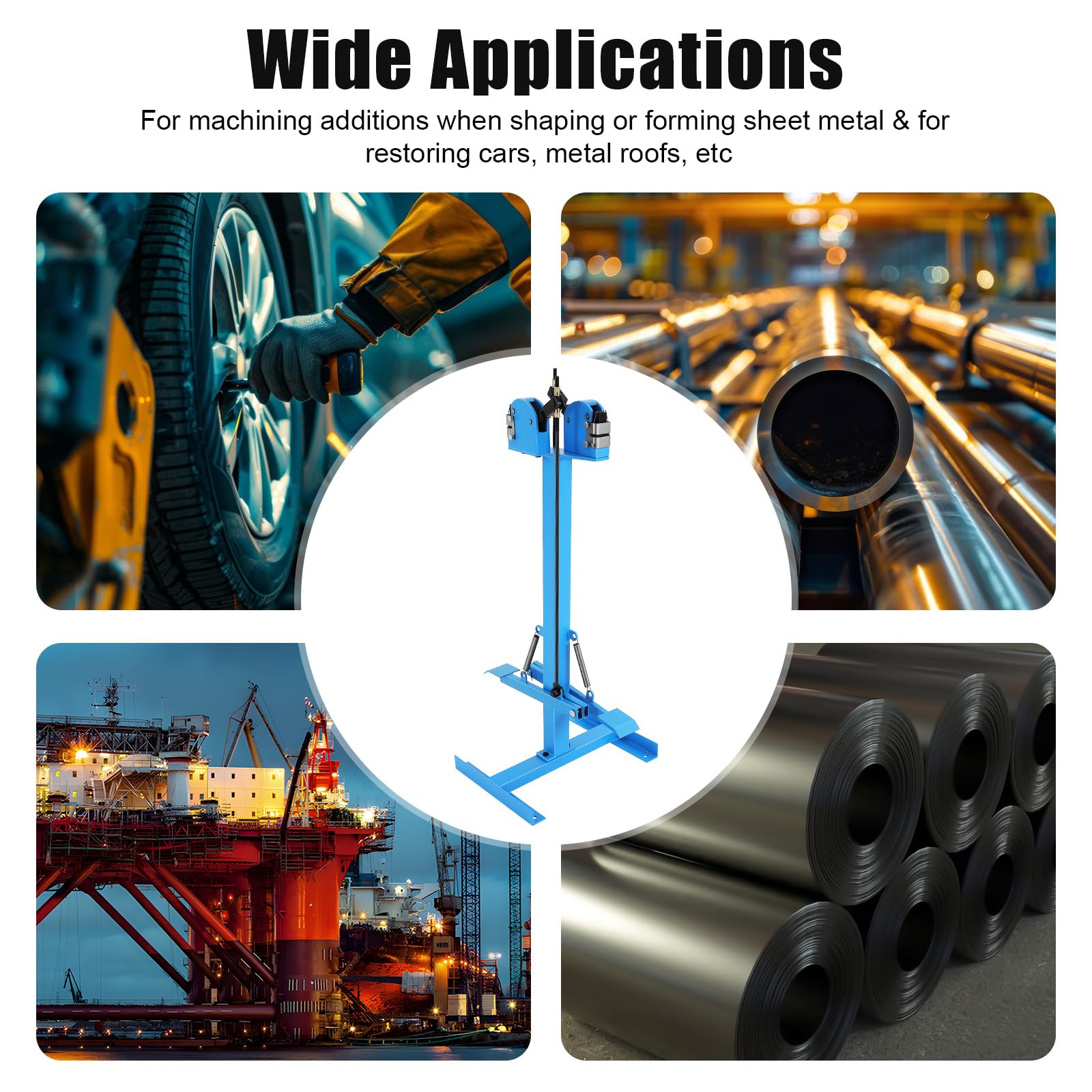 Purptarol SS-18FD Metal Shrinker Stretcher, 2-In-1 Metal Forming Shrinking Tool with 2 Foot Pedals, Labor-Saving Shrinker Stretcher Machine for Restoring Cars, Metal Roofs