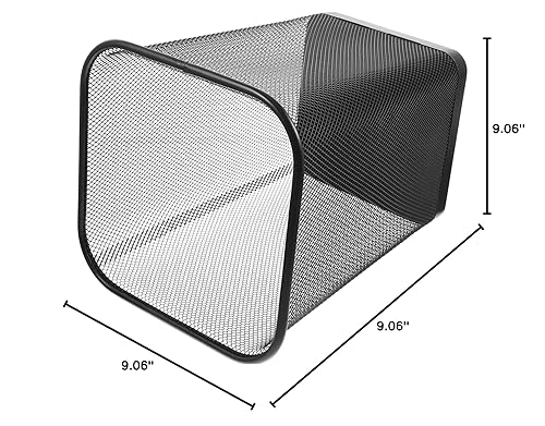 Miniatura 10 de NAMOARLY Cubo de basura de alambre negro, papelera de acero inoxidable, papelera de cocina, papelera de escritorio, papelera de baño, papelera de