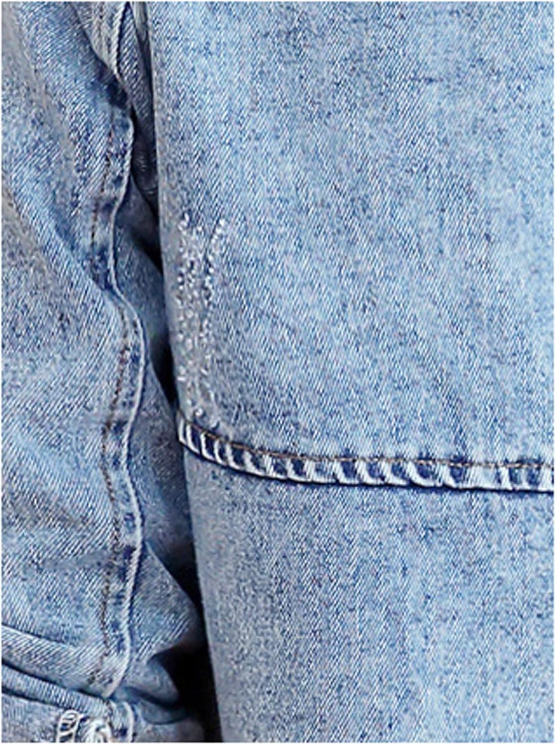 SOMTHRON Women's Distressed Denim Jeans Outfits Coat Spring Fall Retro Jeans Long Outerwear Denim Jacket - Image 4