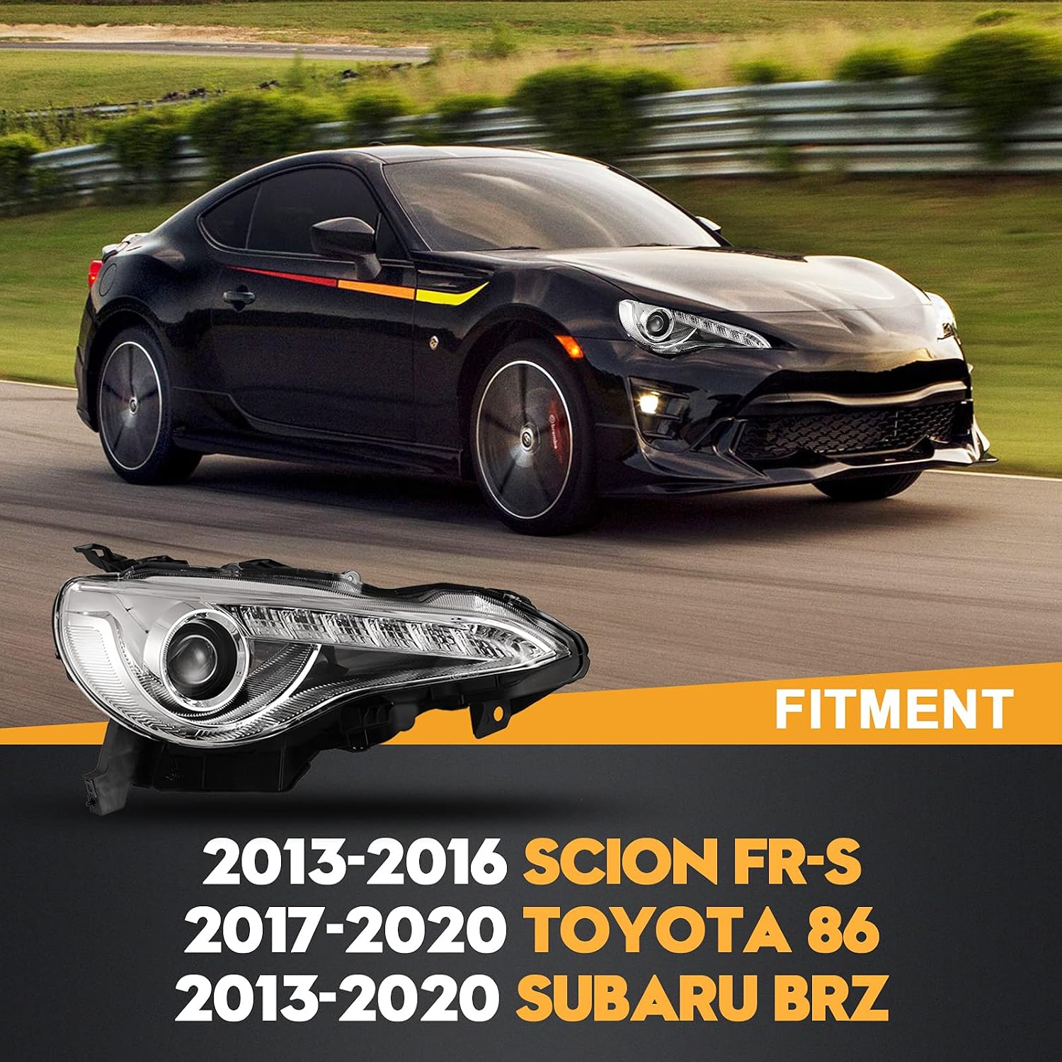 LED Headlight Assembly DRL Headlights Fit for 2013-2016 Scion FR-S/ 2017-2020 Toyota 86/2013-2020 Subaru BRZ Projector Headlight 2PCS