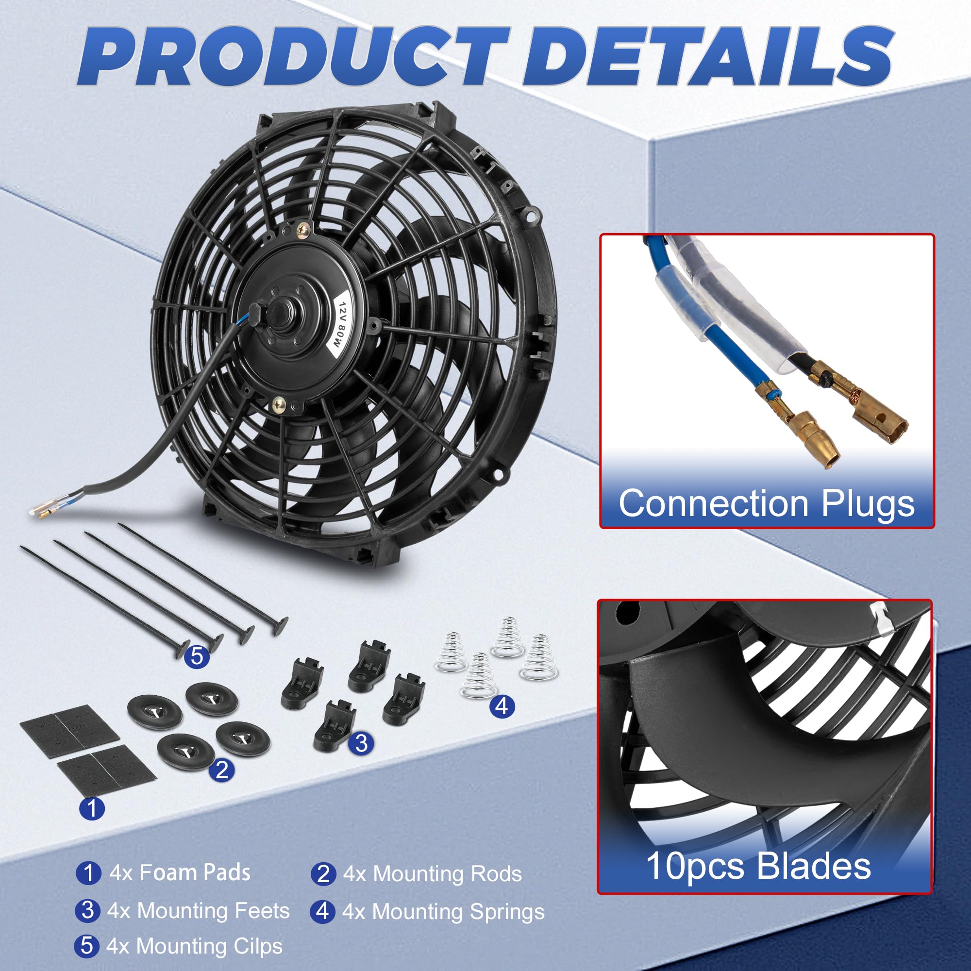 Universal Slimline 10" Electric Cooling Fan - 80W – Kit Car Direct