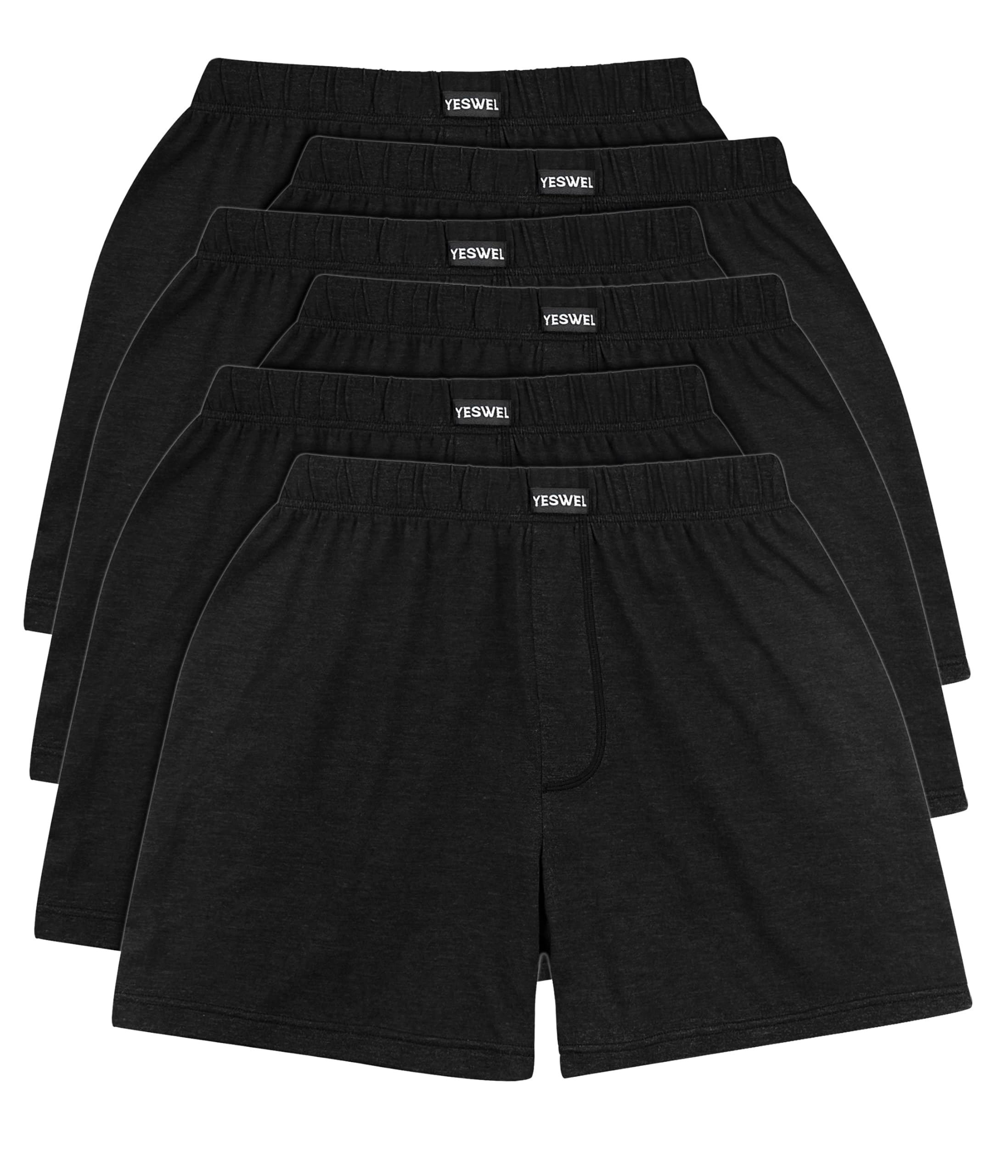 YESWEL Baumwoll Boxershorts Herren, Weite Unterhosen im Multipack | Maschinenwaschbar, elastischer Bund