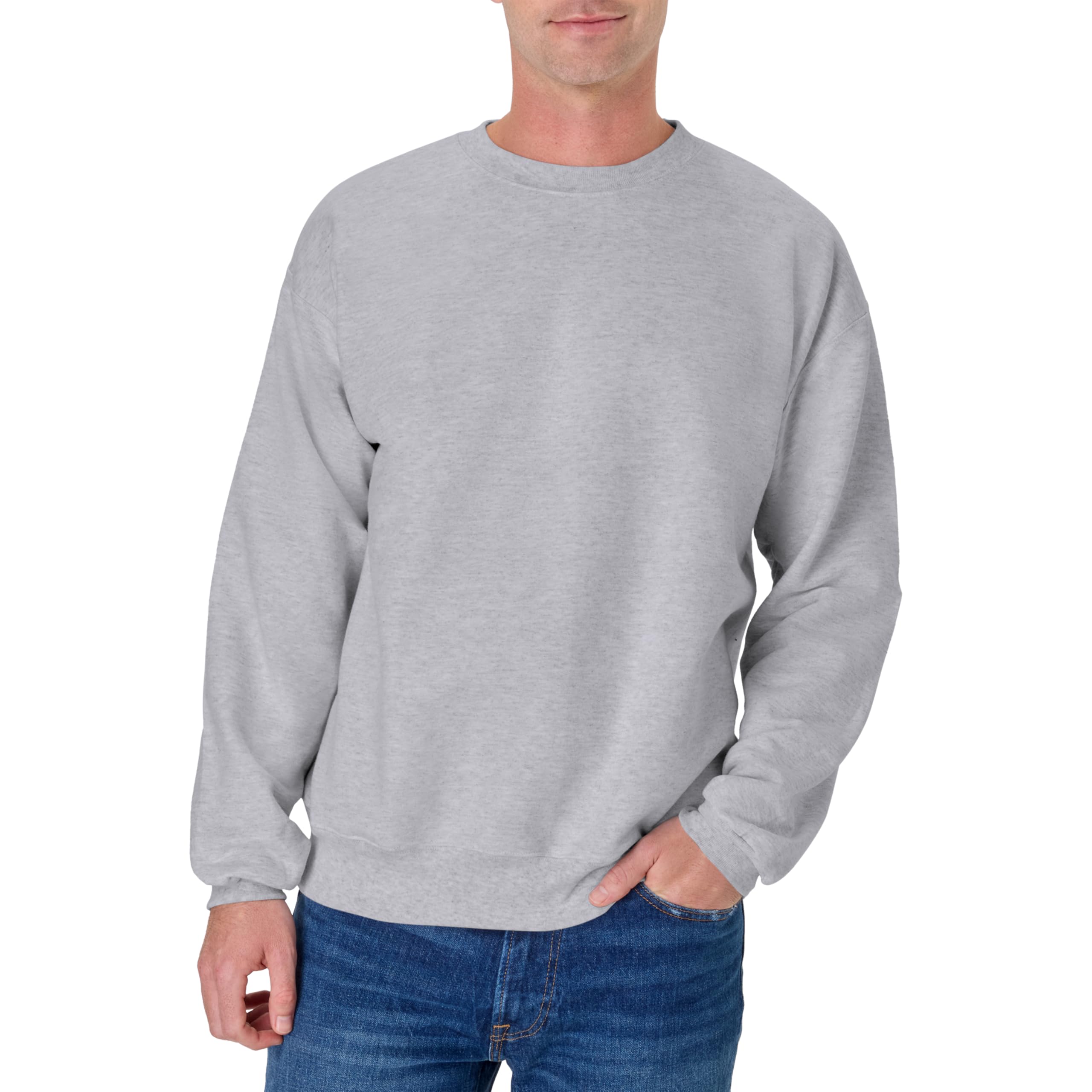 Hanes Men's Ultimate Cotton Heavyweight Crewneck Sweatshirt, Charcoal Heather, M