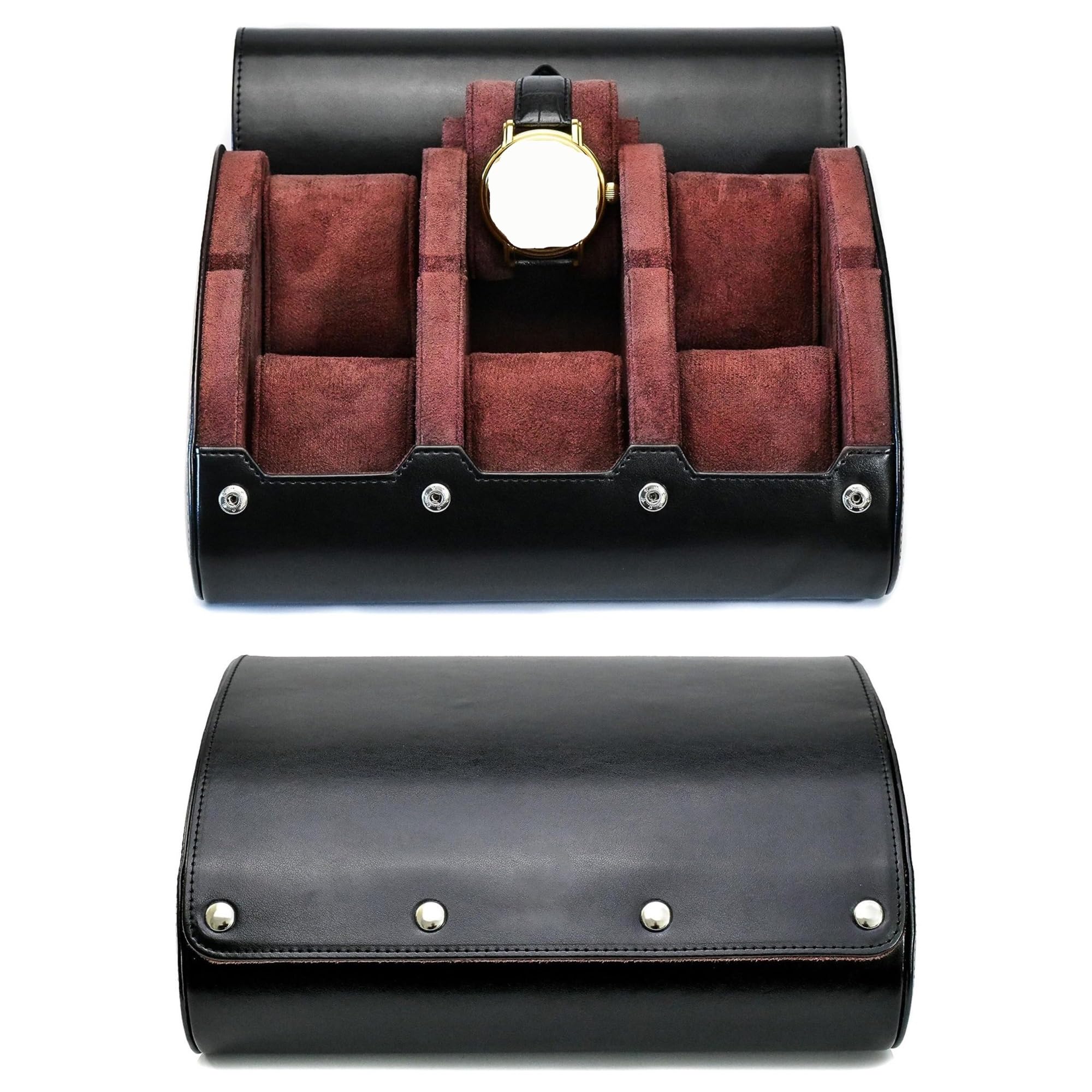 Generico Custodia da viaggio for orologio, organizer a 6 scomparti, pelle PU for uomo e donna