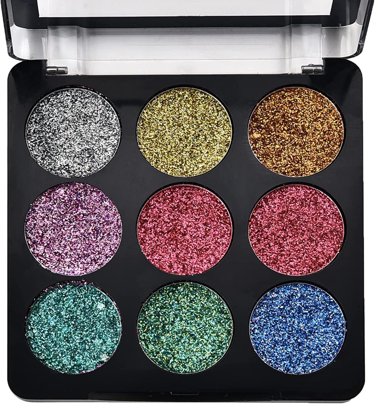 Kiss Pretty Fantasy Shimmery Finish 9 Different Glitter Eyeshadow Palette (Multicolor),Shimmery Finish