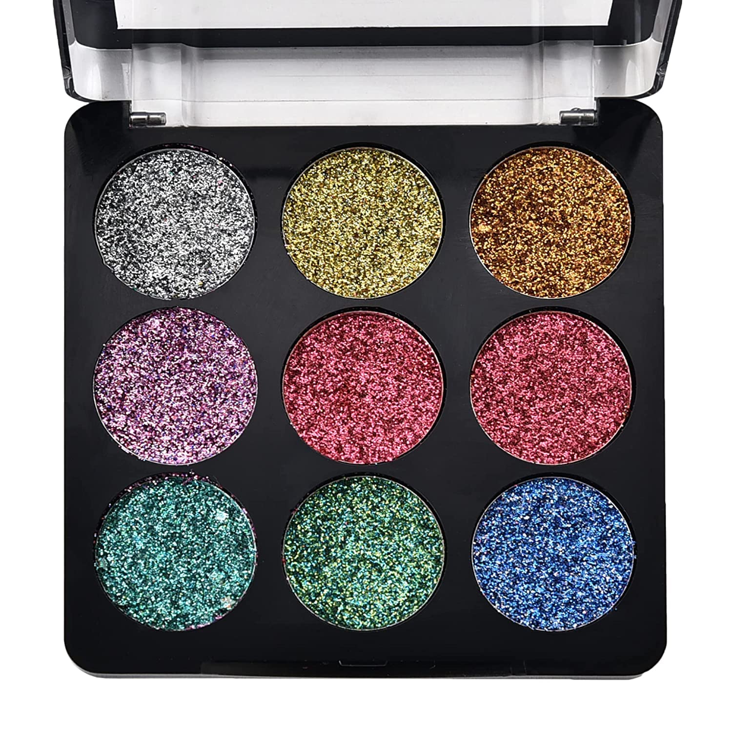 Kiss Pretty Fantasy Shimmery Finish 9 Different Glitter Eyeshadow Palette (Multicolor),Shimmery Finish