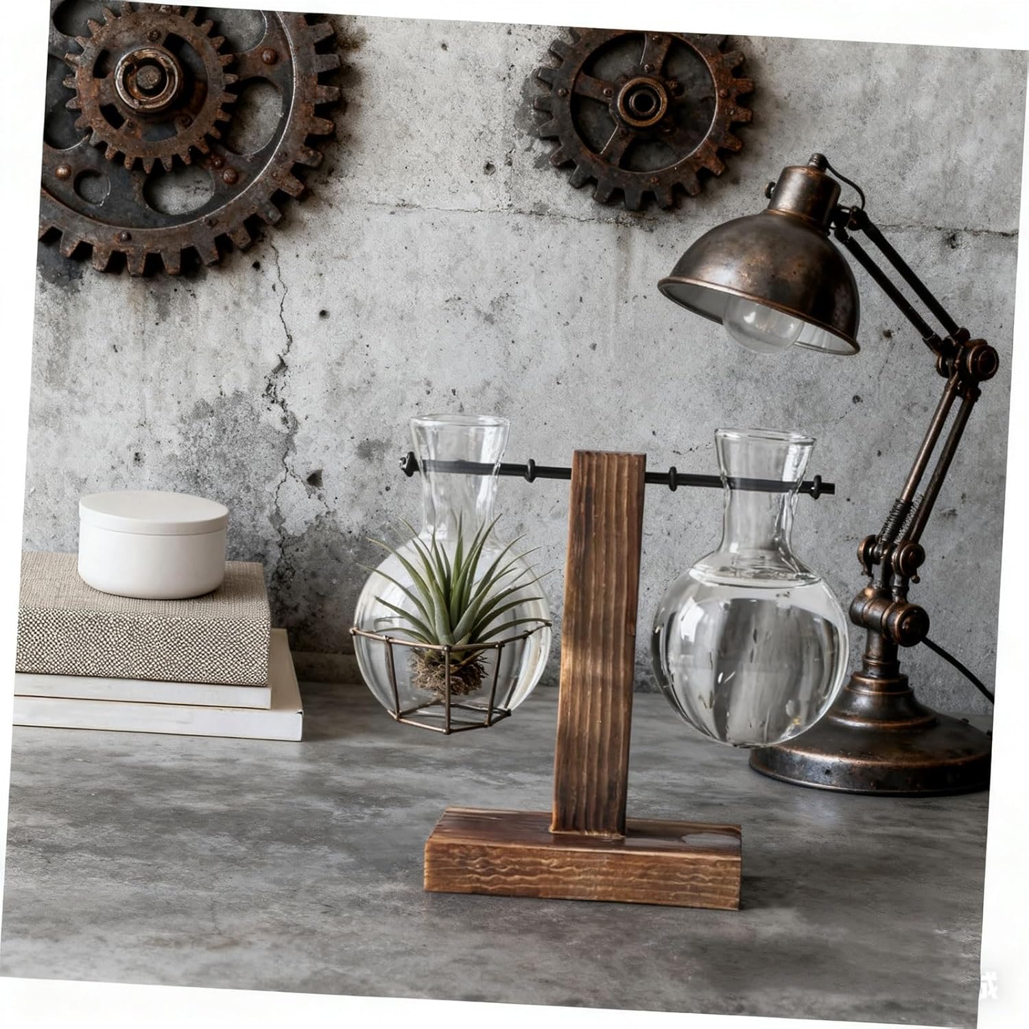 Glass Hydroponic Planter Set Modern Hanging Vase for Home, Office, Terrariums, and Fresh/Artificial Plant Decor