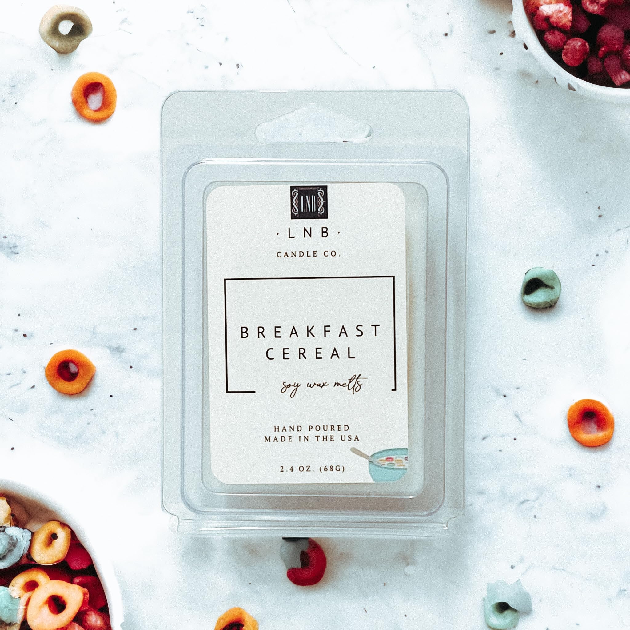 3 Pack Breakfast Cereal Fruit Loop Scent Made in USA Fragrance Wax Melts Luxury Premium Soy 3 2.4 ox Clean Ingredients Hand Poured Made in USA