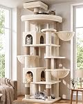 Globlazer Tour de l'arbre de chat extra grand, 82inch Grand arbre de chat lourd de service pour les chats à l'intérieur Grand adulte Grande tour de chat avec 8 Postes de fouille, 2 Condos Cat, 2 Des perchoirs haut de gamme, 3 Des paniers suspendus, S82, Béige