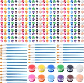 Timgle 336 Pcs Mini Acrylic Paint Set for Kids 12 Colors Acrylic Paint Strips with Brushes Artistic Crafts Container Strips for Kids Adults Classroom Birthday Party Favors(2ml)