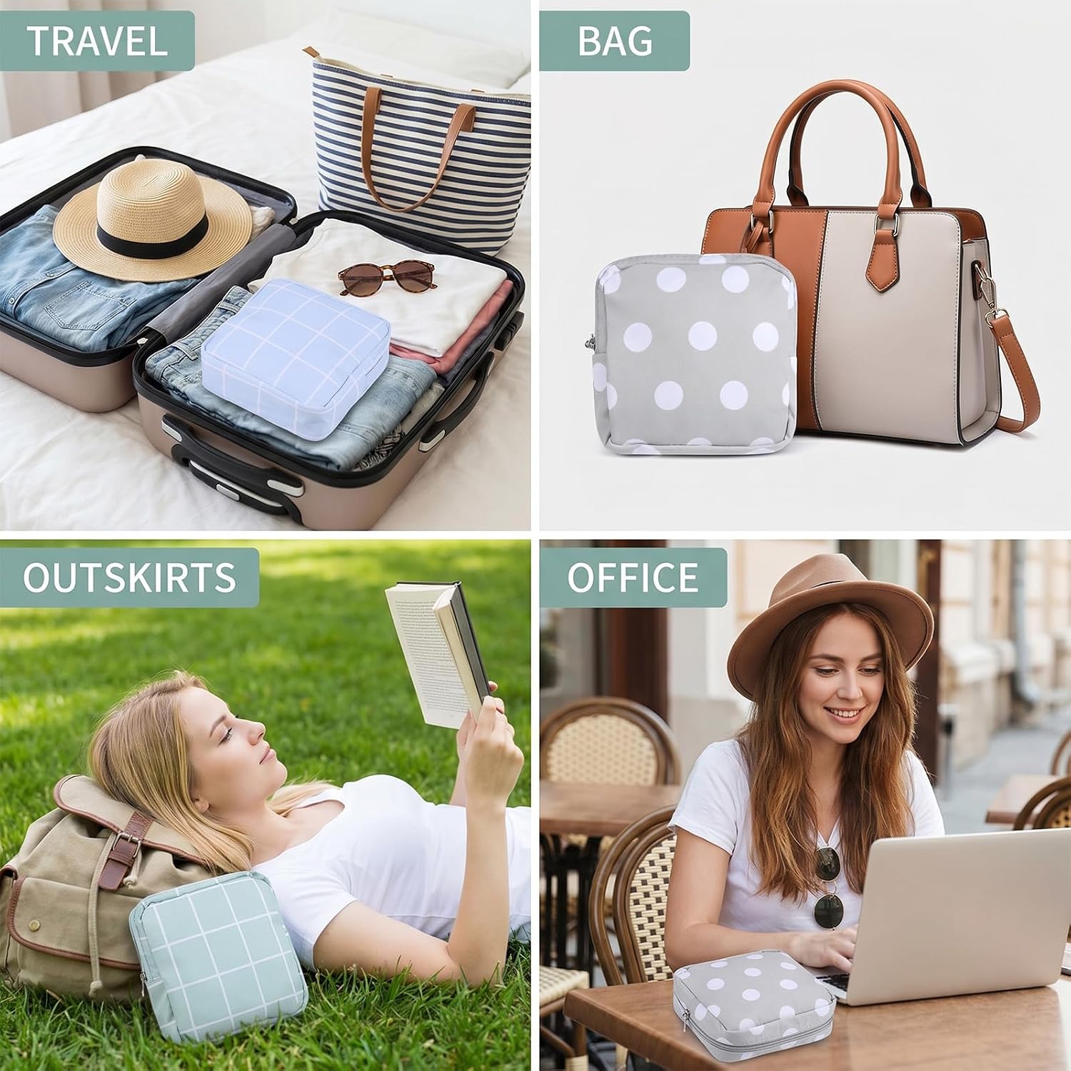 3 PCS Period Bag, 3 Styles Portable Sanitary Pad Pouch image 4