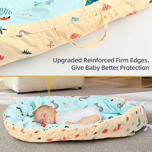 Miniatura 4 de Tumbona de bebé para recién nacido, funda extraíble para nido infantil para bebés, niñas, niños, funda suave y transpirable para dormir para bebés