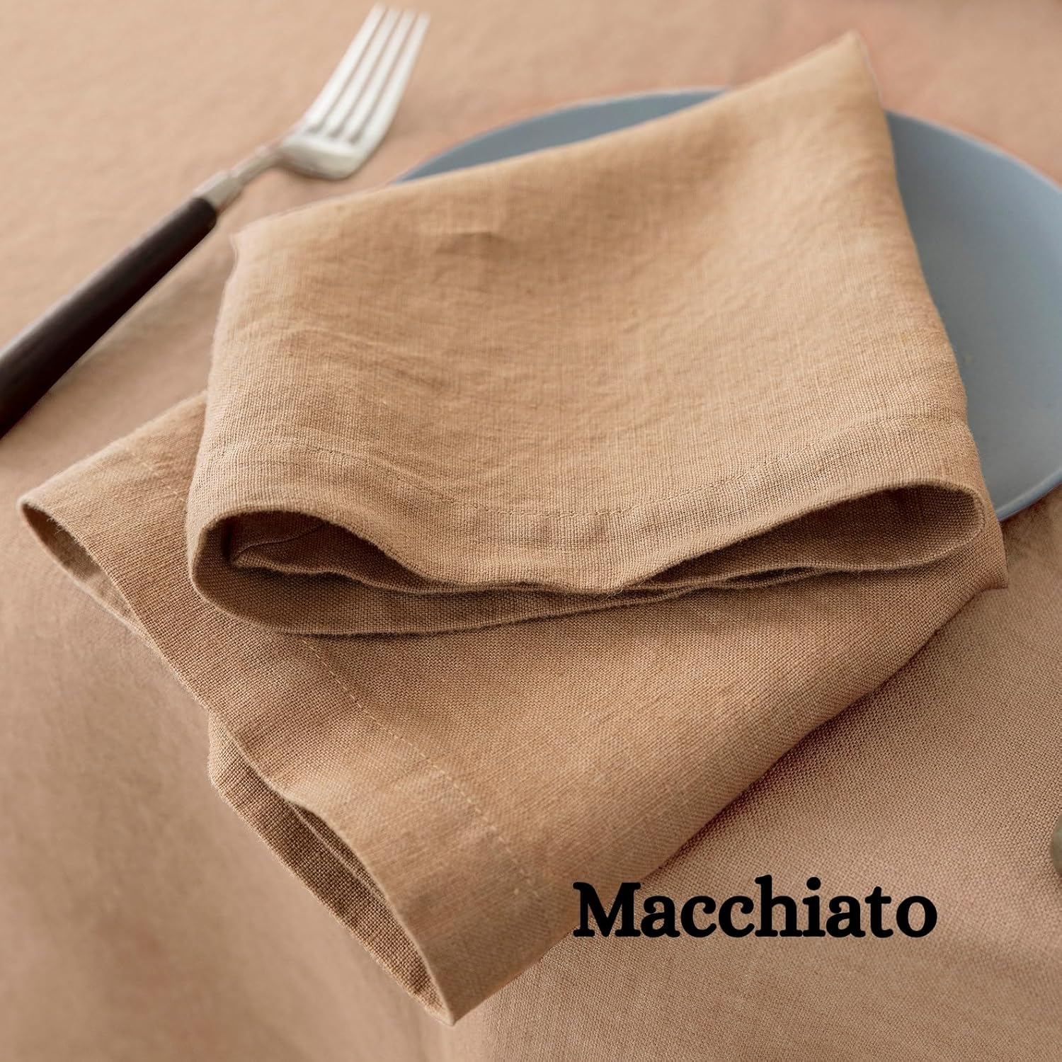 Pure Cotton Napkins 20'' x 20'' - Natural Eco-Friendly Soft Dining Napkins with Mitered Corners Occasions (50, Caramel)