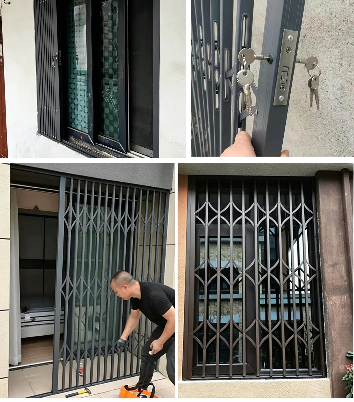 Fenstergitter Einbruchschutz Klappbares Fenstersicherheitsgitter