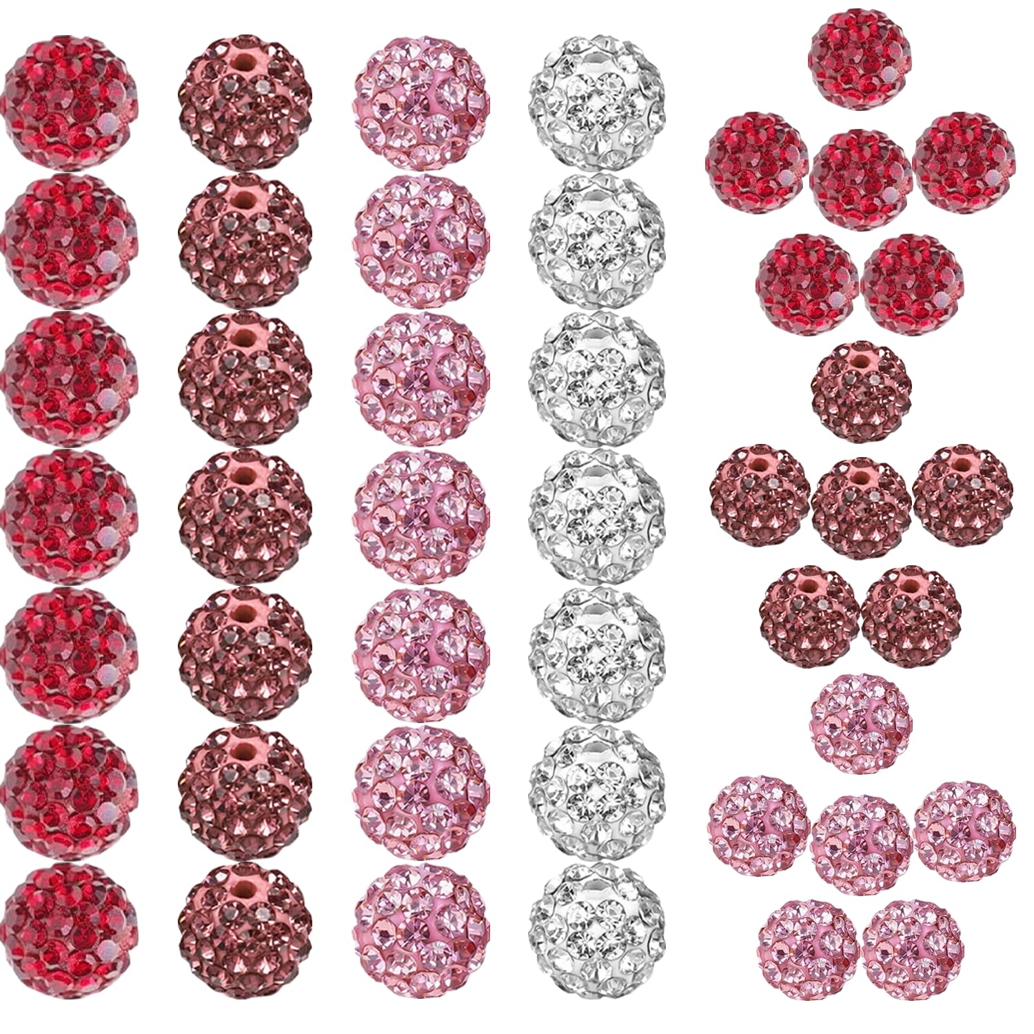 Cuentas de arcilla de cristal de 10 mm con brillo facetado