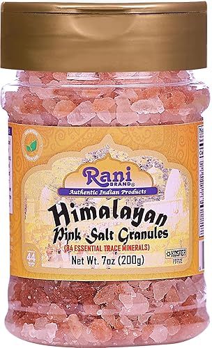 Rani - Gránulos de sal rosa del Himalaya 84 minerales esenciales tarro de PET de 7 onzas 705oz Todo natural vegano apto para gluten sin OMG origen Rani - Gránulos de sal rosa del Himalaya 84 minerales esenciales tarro de PET de 7 onzas 705oz Todo natural vegano apto para gluten sin OMG origen