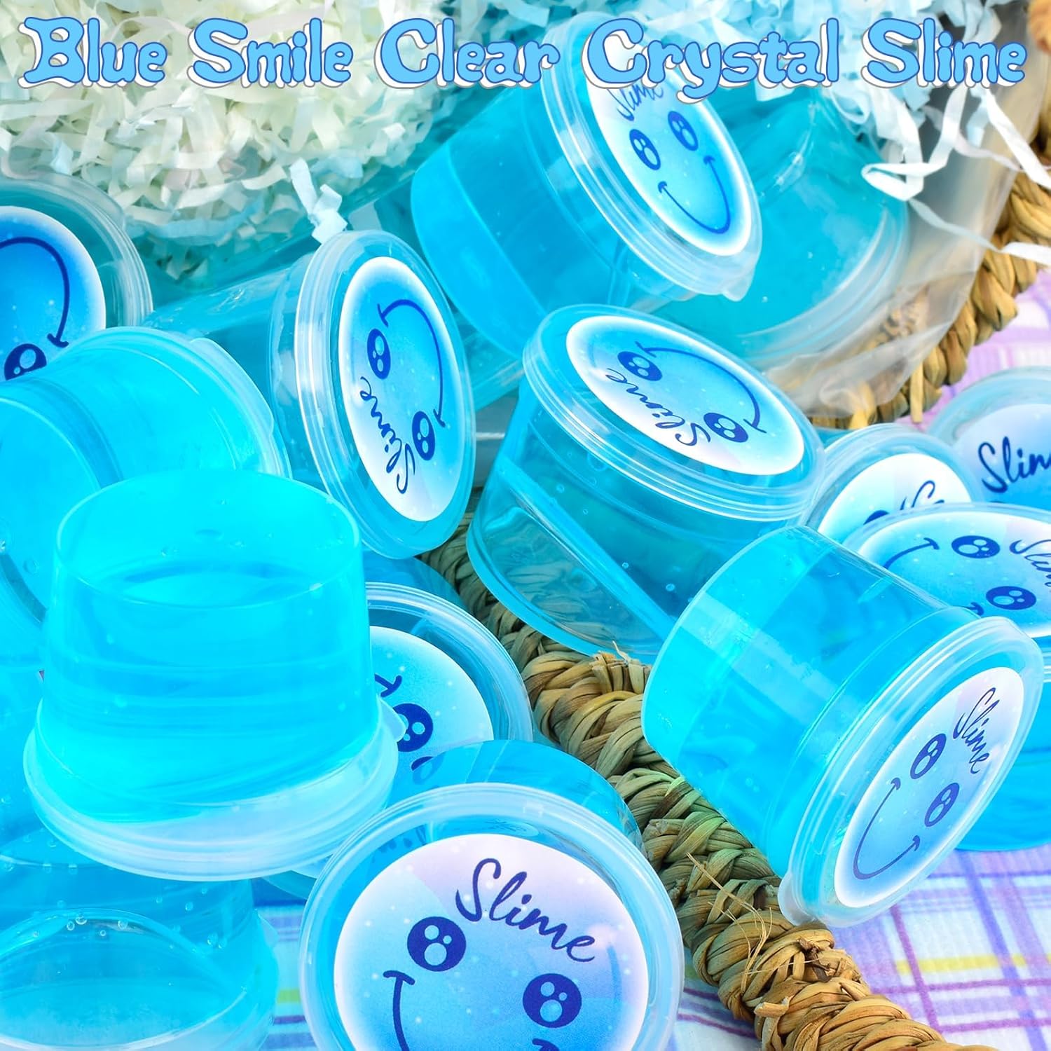 120 Pack for Kids Clear Crystal Bulk Slime Kit, Slimes Toys for Girls and Boys, Stress Relief, Non-Sticky, Classroom Reward, Easter Party Favors Supplies