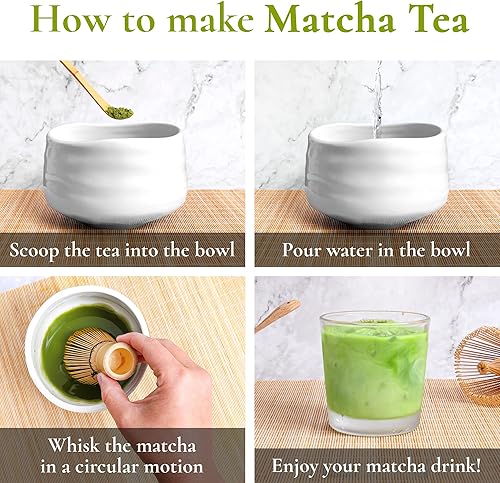 Miniatura 3 de Green Hearted Roots Ceramic Matcha Bowl - Large Ceremonial Japanese Green Tea Cup