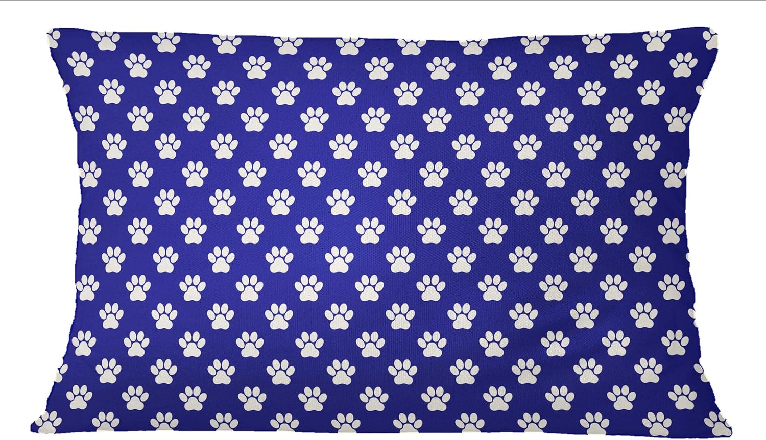S4Sassy 2 Pcs Royal Blue Rectangle Dog Foot Print Cotton Poplin Pillow Sham Cushion Cover-20 x 28 Inches