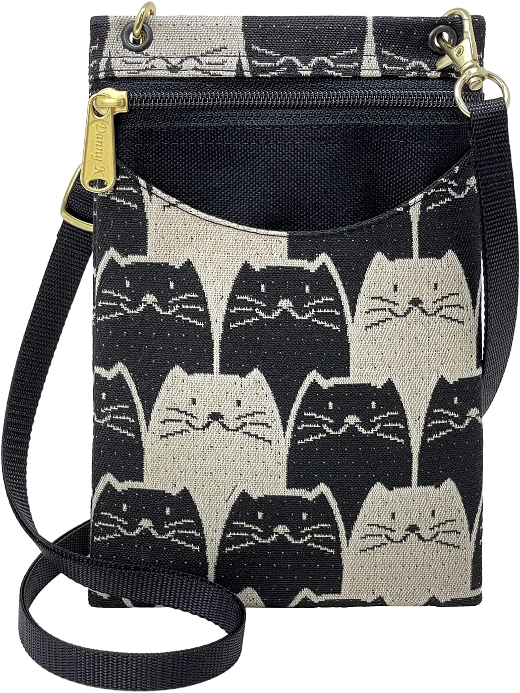 Women's Tapestry Crossbody Cell Phone or Passport Purse, Handmade in USA