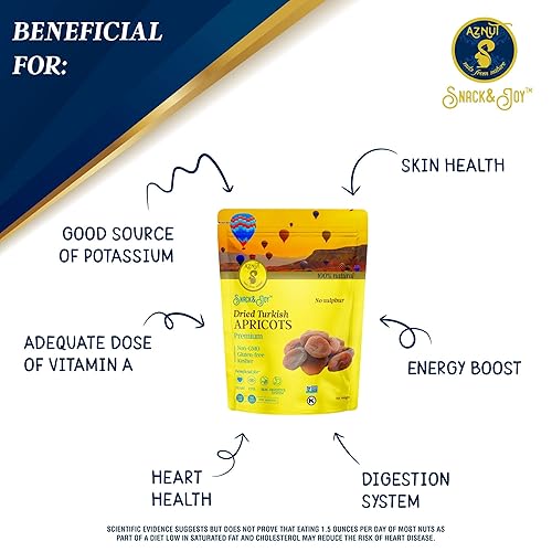Miniatura 2 de AZNUT Albaricoques secos turcos, sin sulfuro, sin azúcar añadido, 100% natural de calidad premium, certificado por proyecto sin OMG, Kosher, sin