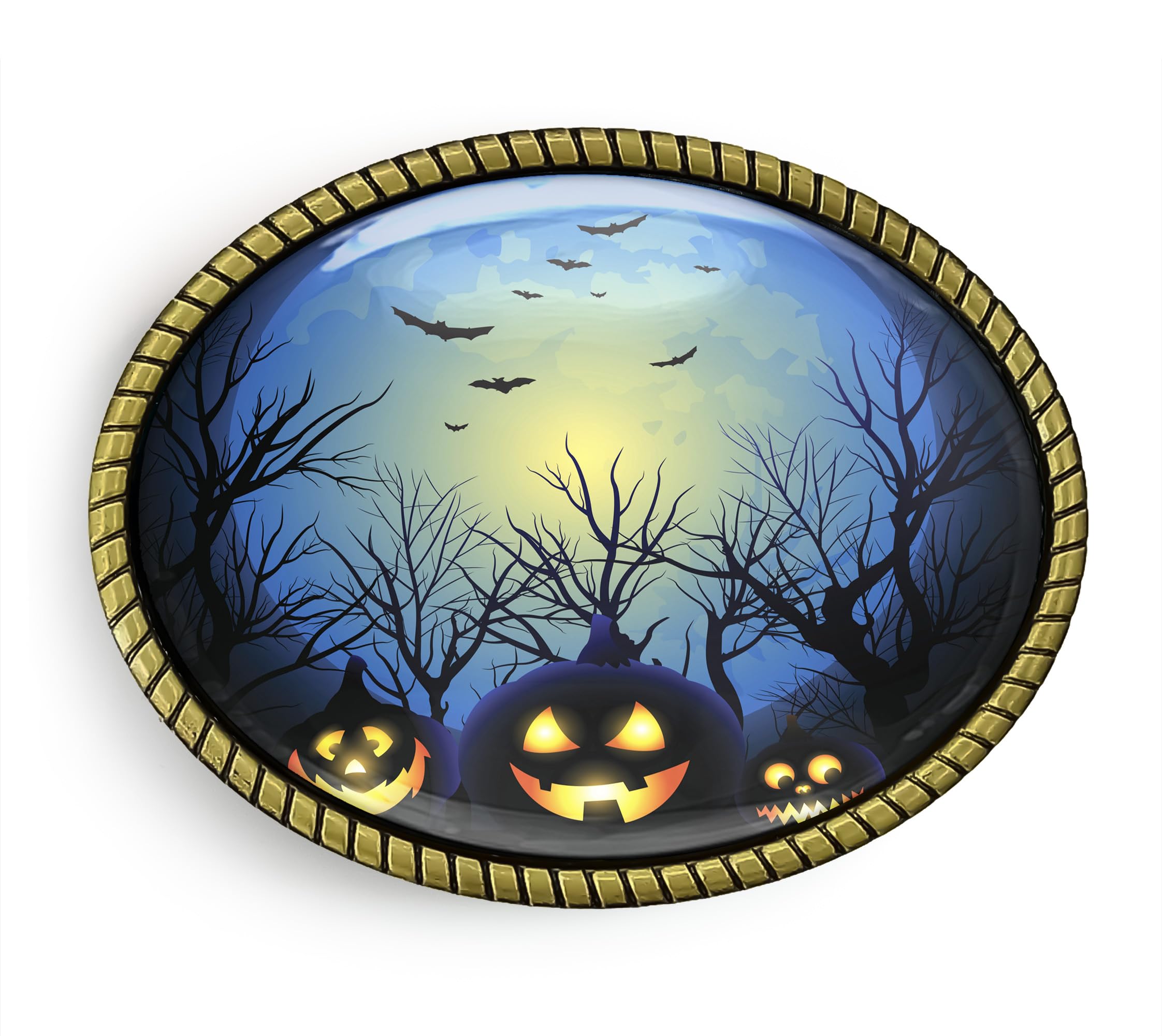 Jack-O-Lantern Belt Buckle - Spooky Halloween Handmade Brass Buckle