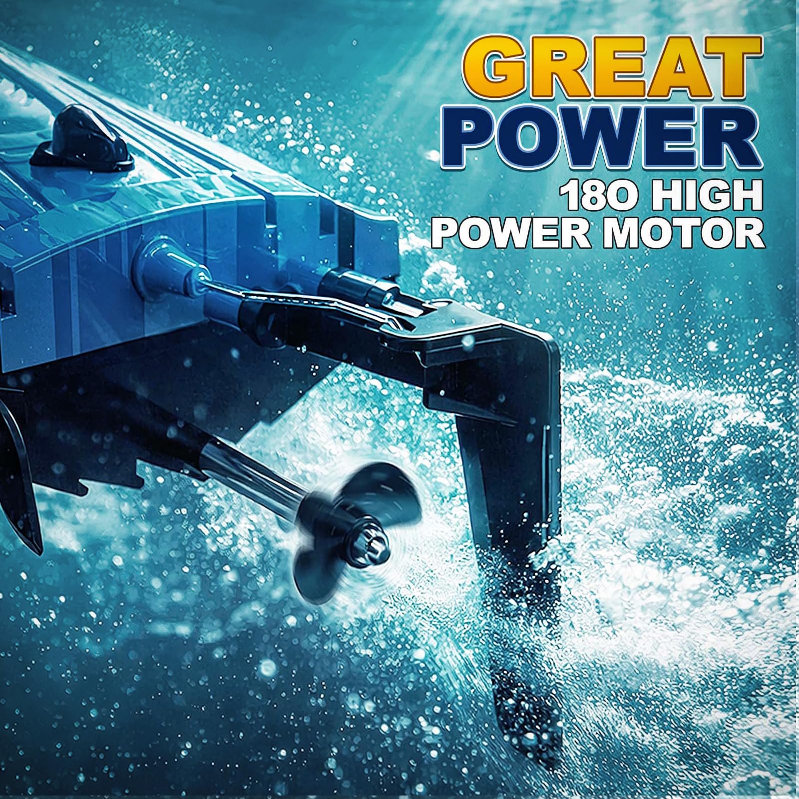 YESHIN RC Bateau 25 km/h, Bateau à Télécommande 2,4 GHz avec LED, 2 Batteries, Impermeable & Kentproof, Rappel de Surpression, Convient pour Piscine/Lacs, Cadeau pour Enfants & Adultes (Bleu)