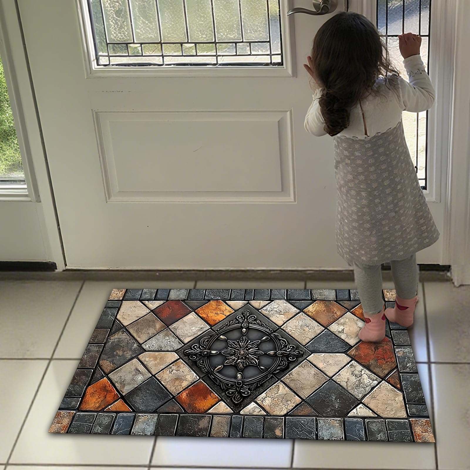 Tappeto Area Retrò Morbido Lavabile Antiscivolo | Tappeto Decorativo Ingresso Ingresso Soggiorno Sala Da Pranzo Bagno Cucina Balcone Amanti Arredamento Proprietari Casa
