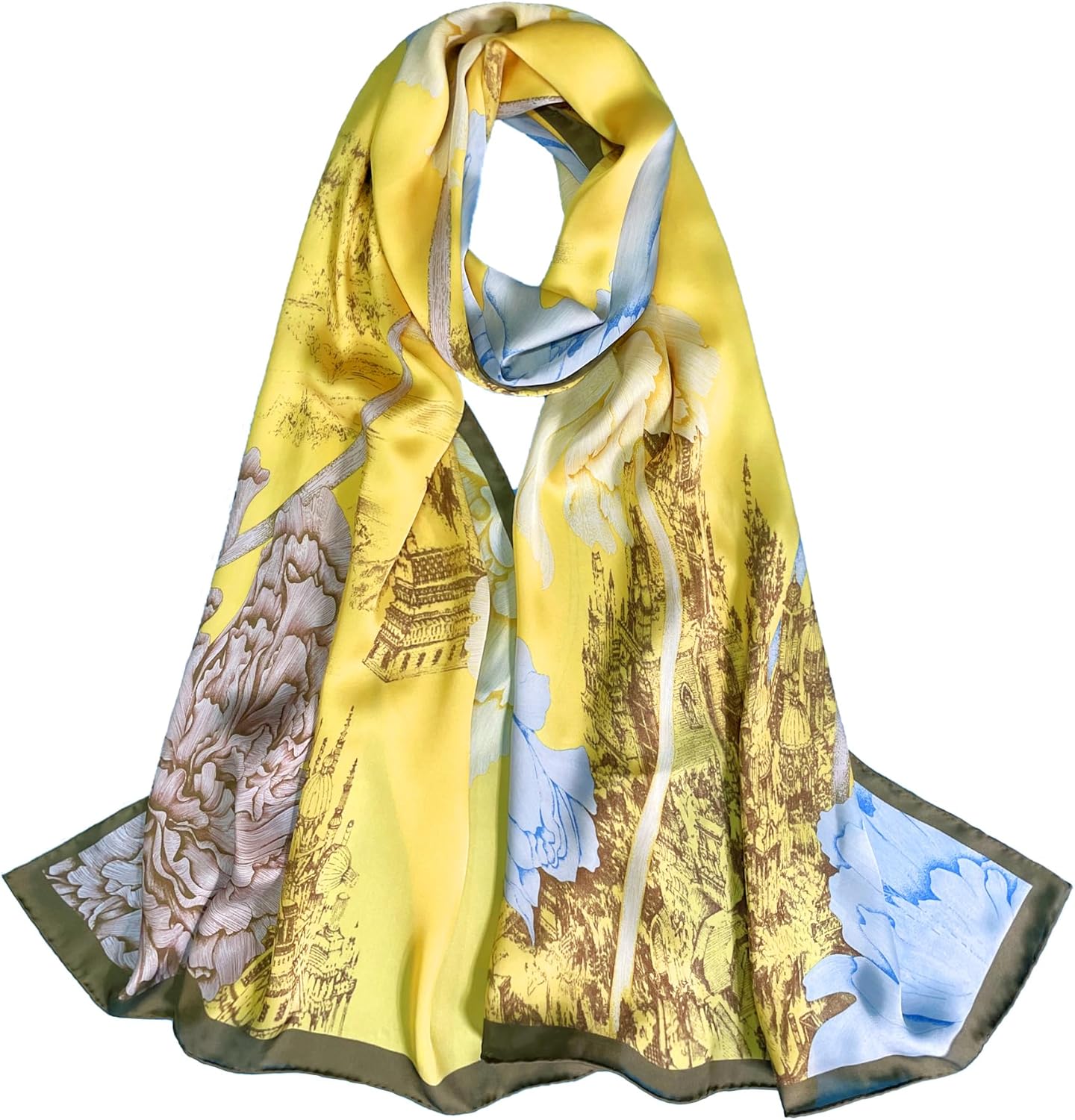 Silk Scarf Long Hair Wrap: 100% Mulberry Silk Large 67”×21” - Womens Fashion Designer Shawl with Gift Package