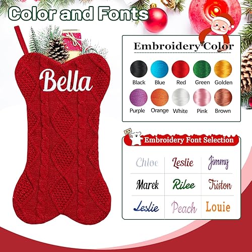 Miniatura 11 de Calcetines de Navidad personalizados, calcetines de Navidad bordados personalizados, calcetines de Navidad grandes de terciopelo de 18 pulgadas, Hm