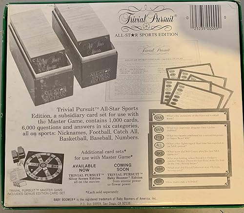 Miniatura 4 de Trivial Pursuit All-Star Sports Edition (Subsidiary card set for use with Master Game)Outdated Version
