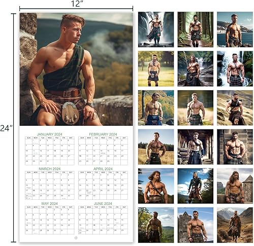 Miniatura 5 de Calendario 2024  Calendario de pared 2024, calendario mensual de pared de 12 meses, enero de 2024 a diciembre de 2024, 12 x 24 pulgadas (abierto),