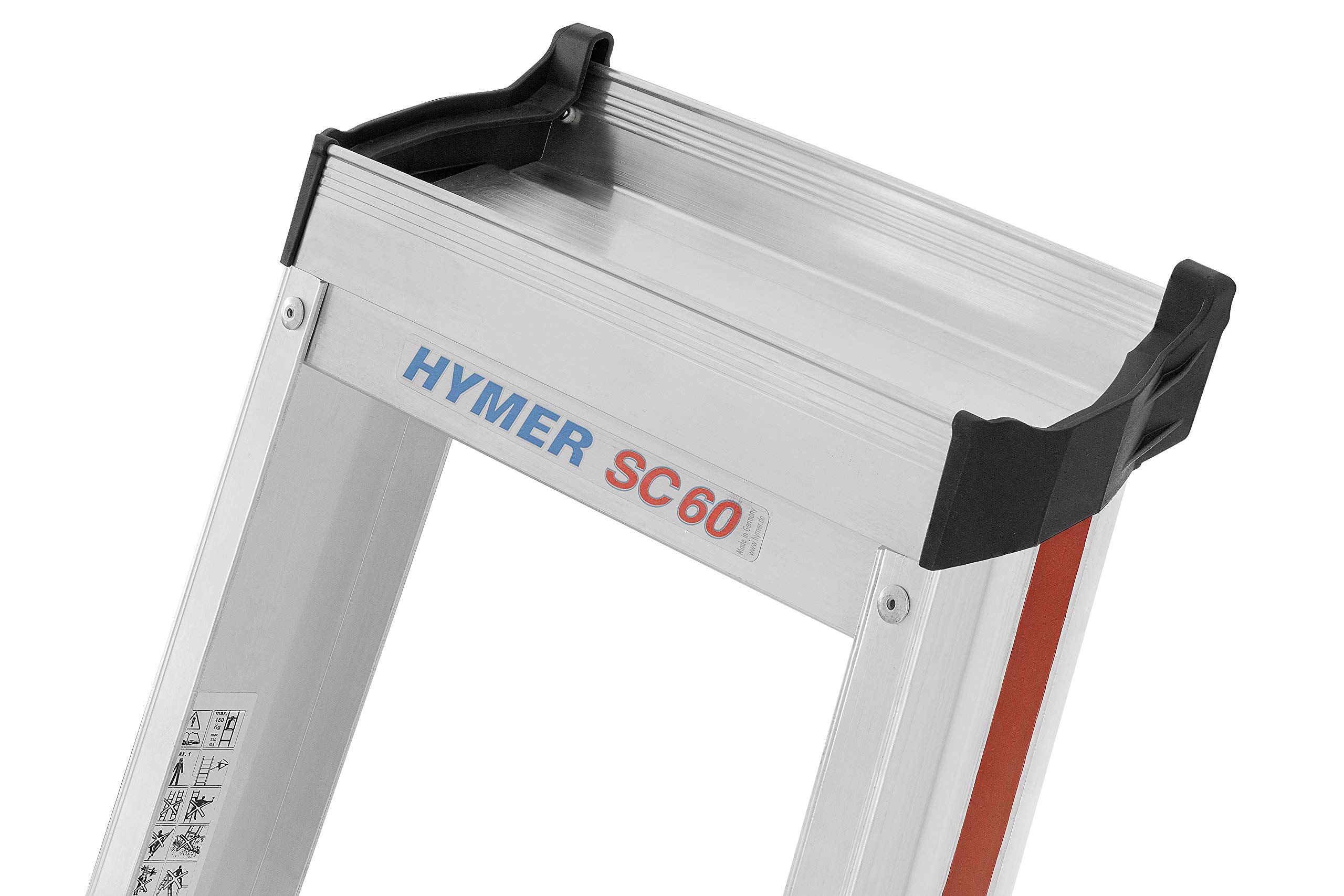HYMER Stufenstehleiter mit Plattform SC60, einseitig begehbar, 4 Stufen, 602604