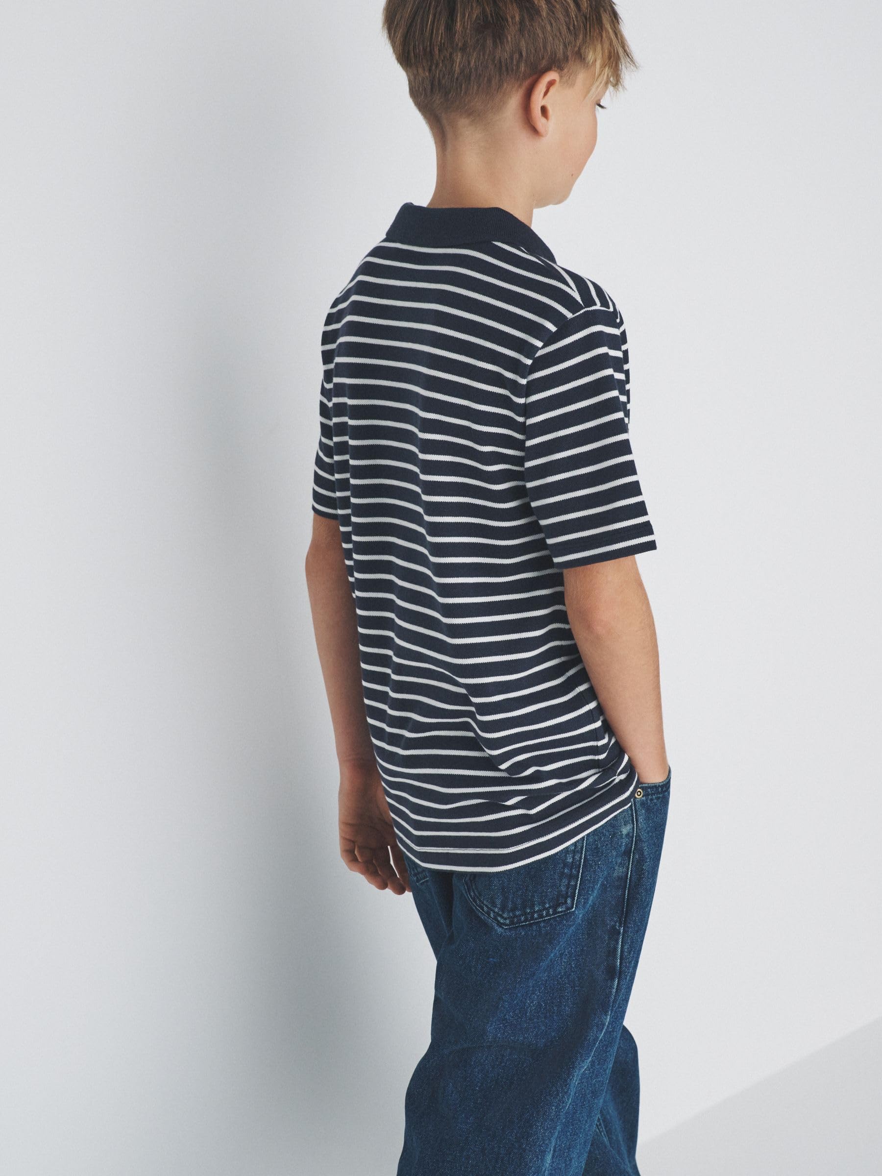 THE SET Jungen Kurzärmelige Poloshirts aus Baumwollpiqué, 4er-Pack