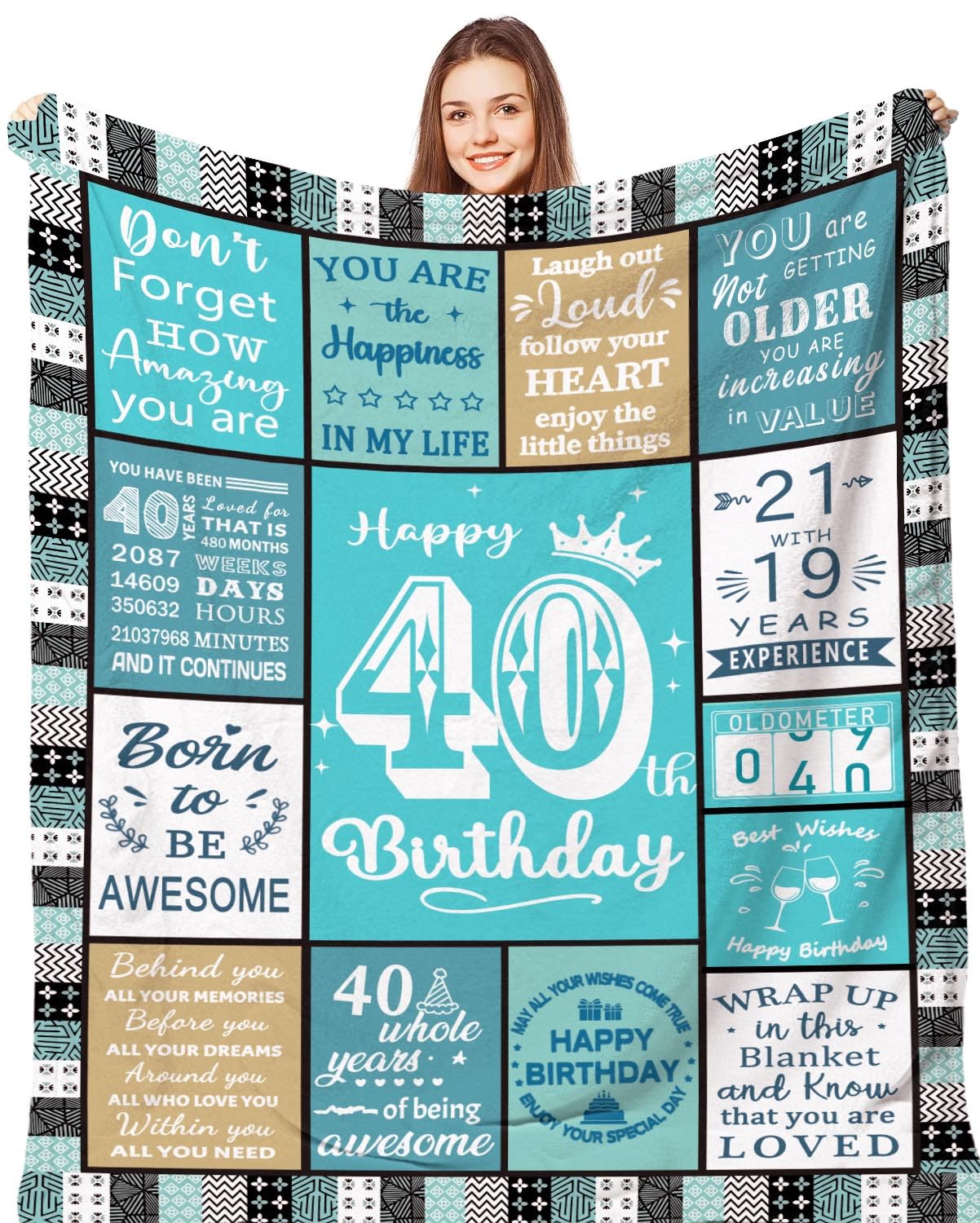 Aeoauter 40th Birthday Gifts for Women Men 150 x 130 cm — image 1