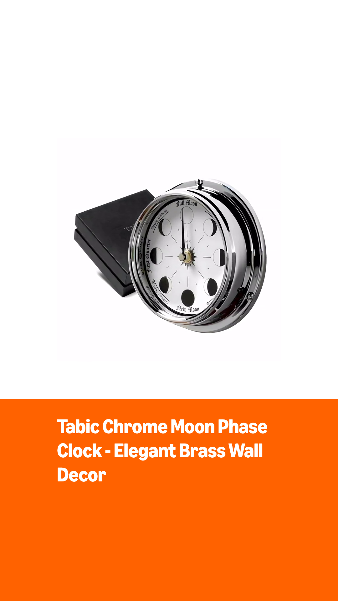 Amazon.com: Tabic Handmade Chrome Moon Phase Clock in Solid Brass